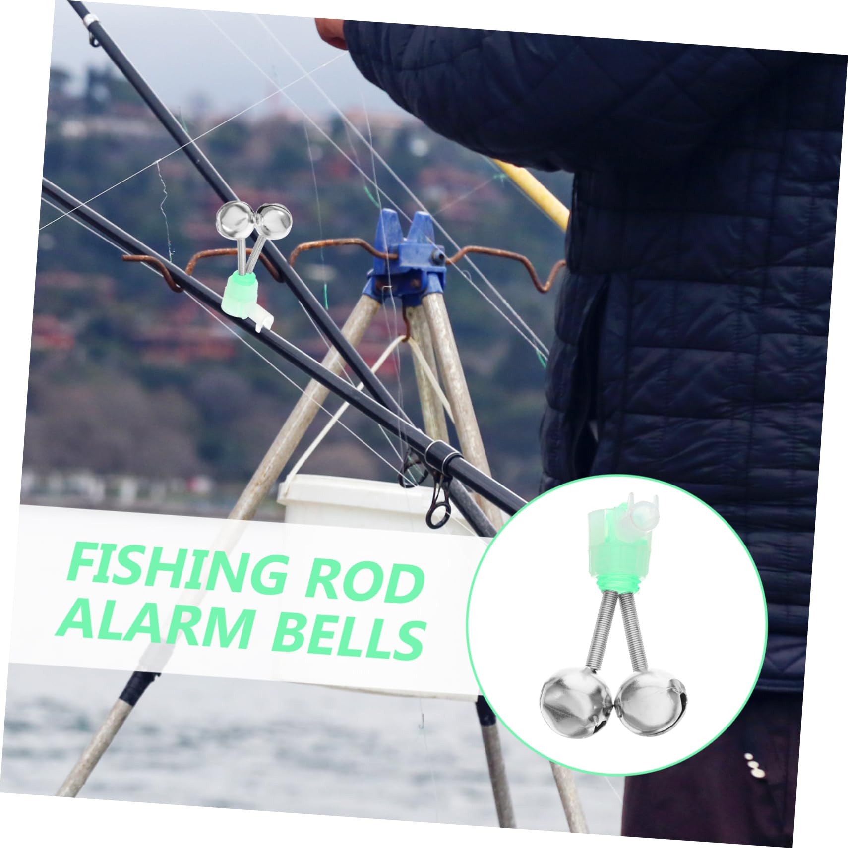 TOBBOMEY Fishing Bells for Rods Plastic Material Fishing Rod Bells Clip on Fish Bite Alert