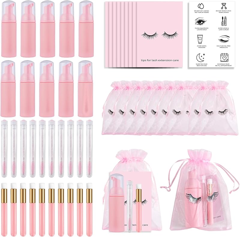 Bebbtiy Kit com 50 acessórios para cílios, rosa