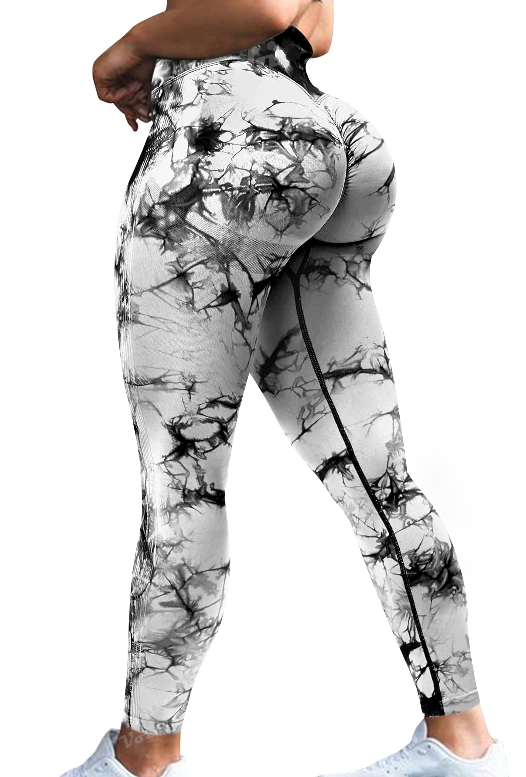 Vozobi Tiktok Trending Leggings Women's High Waist Smile Contour Booty Leggings Scrunch Butt Lift Workout Seamless Yoga Pants — view 56