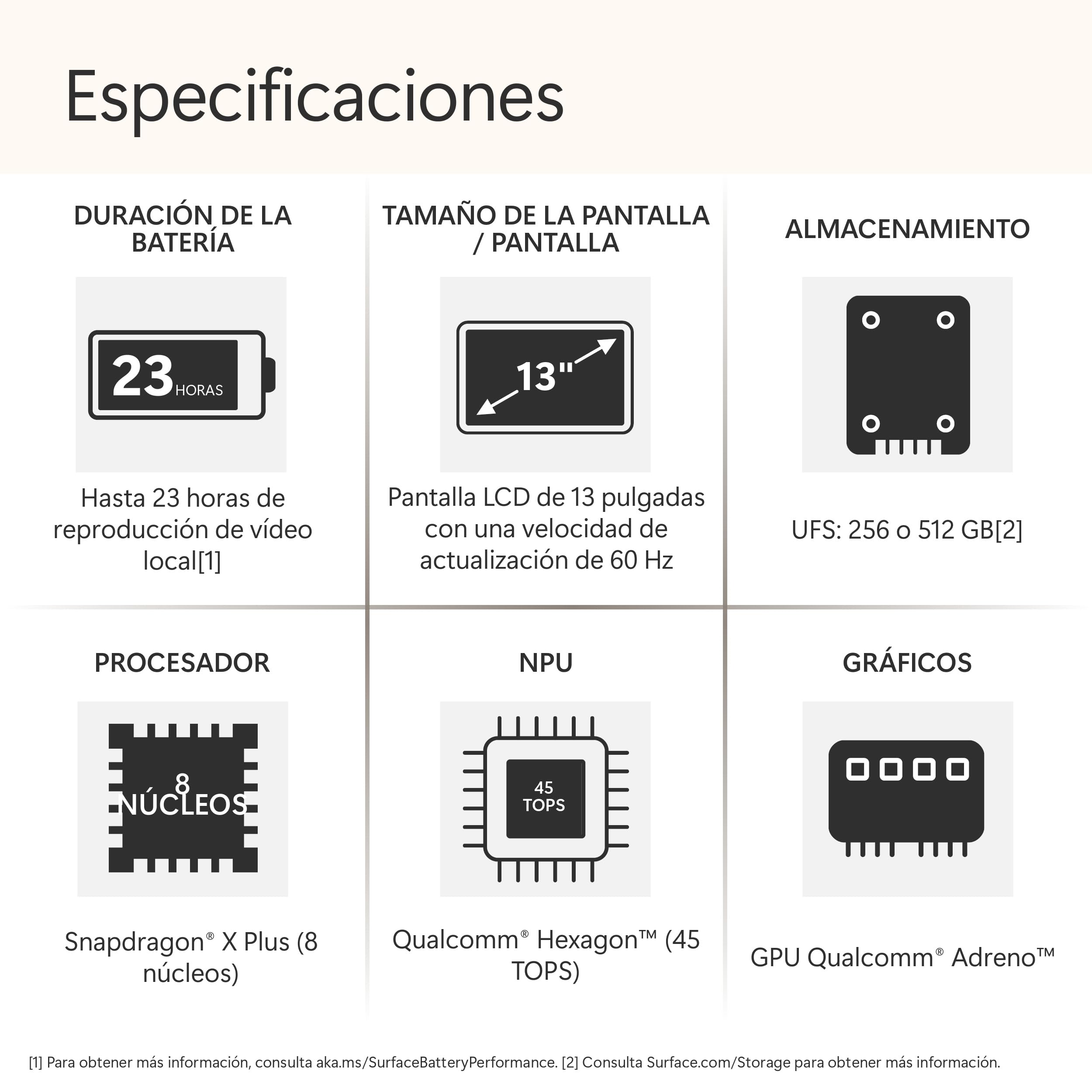Microsoft Surface Laptop | Copilot+ PC | Pantalla táctil LCD 13'' | Snapdragon X Plus | 16GB RAM | Almacenamiento de 256GB | Último Modelo | Platino