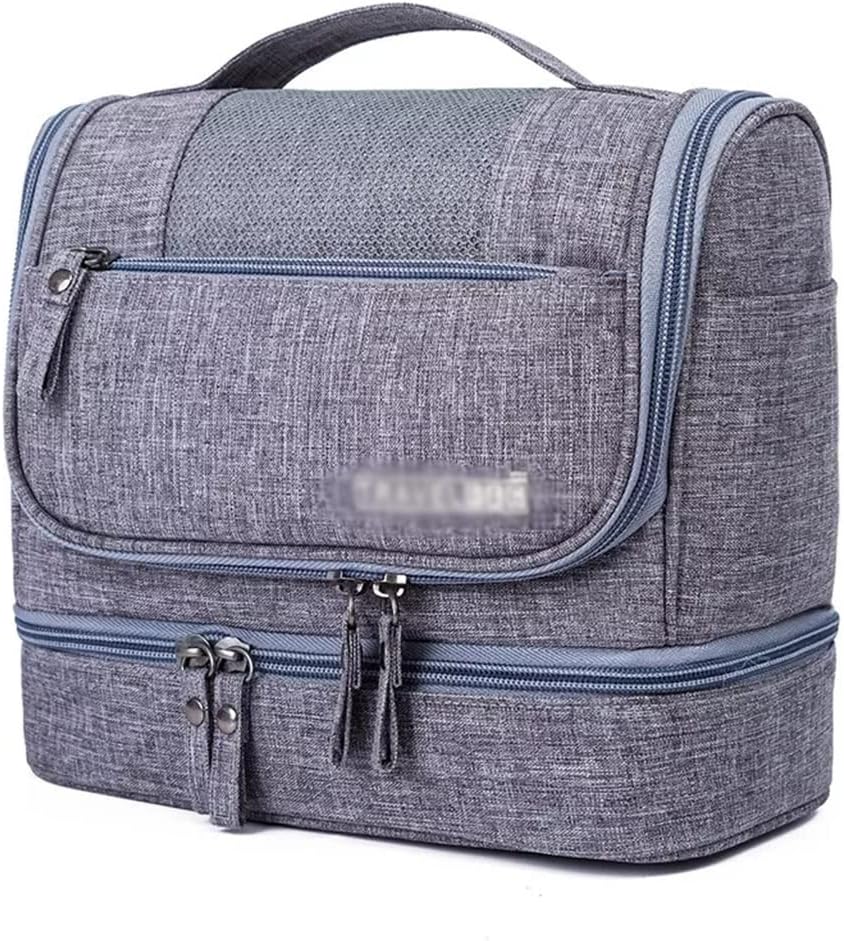 Oxford Toiletry Bag 7.9L Waterproof Hanging Travel Bag Organizer Kit With Heavy-duty Zippers Comestic Storage Bag for Men Women(Gray)