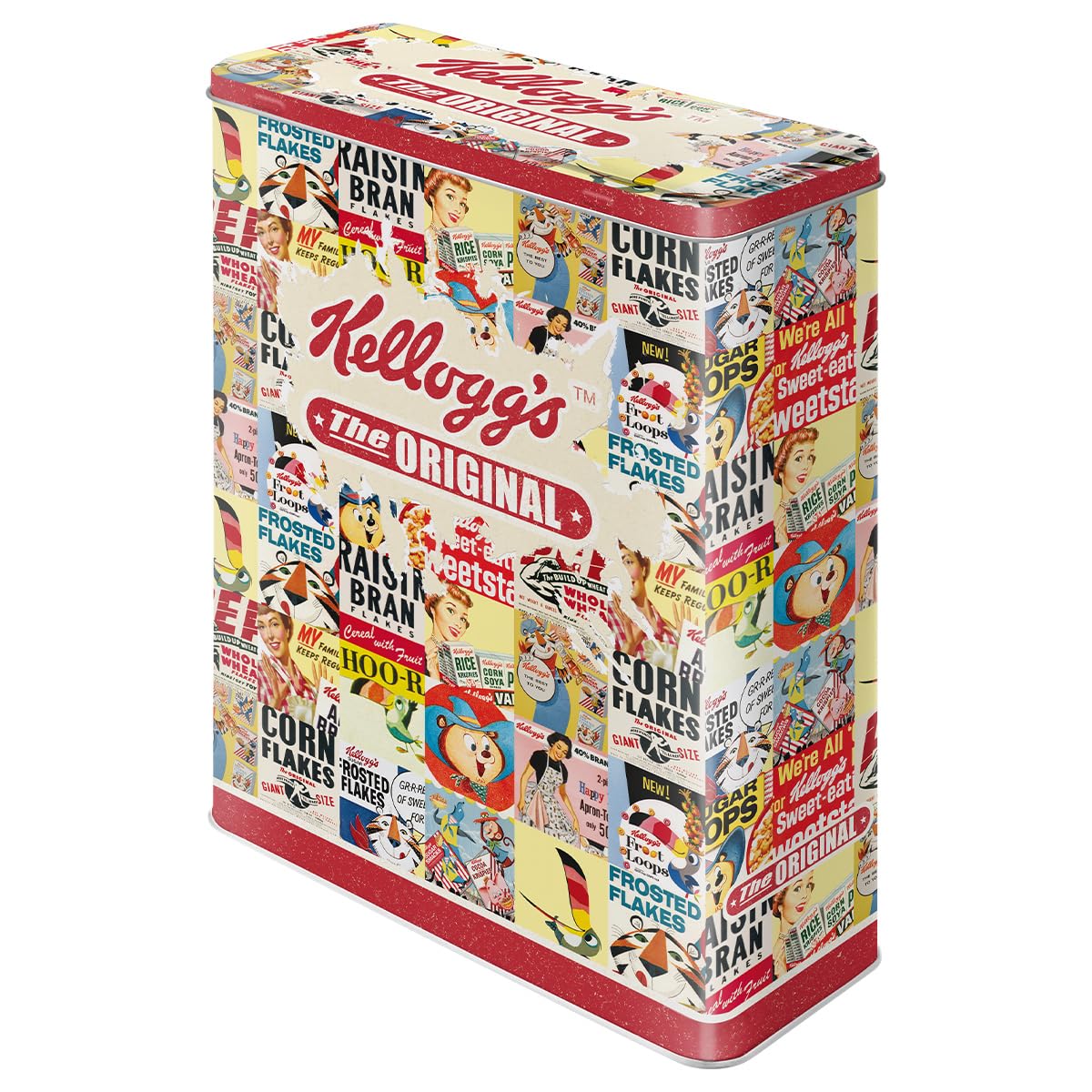 Kellogg's Collage Storage Tin/XL 8 x 19 x 26 CM Great CAN in Retro Nostalgia Design
