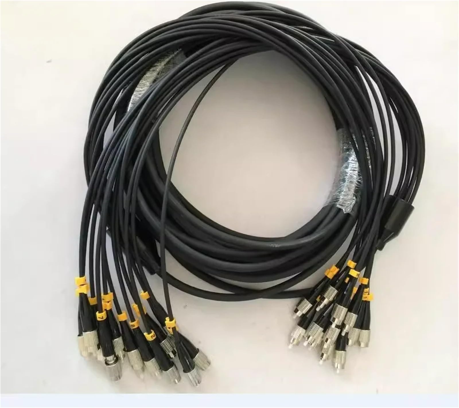 Cable de fibra óptica blindado de TPU, multimodo OM3-300, 2/4/6/8/12 núcleos, LC-LC, SC, FC, ST, UPC, latiguillo de fibra óptica flexible, FTTH, 250 m(12-core LC UPC-LCUPC)