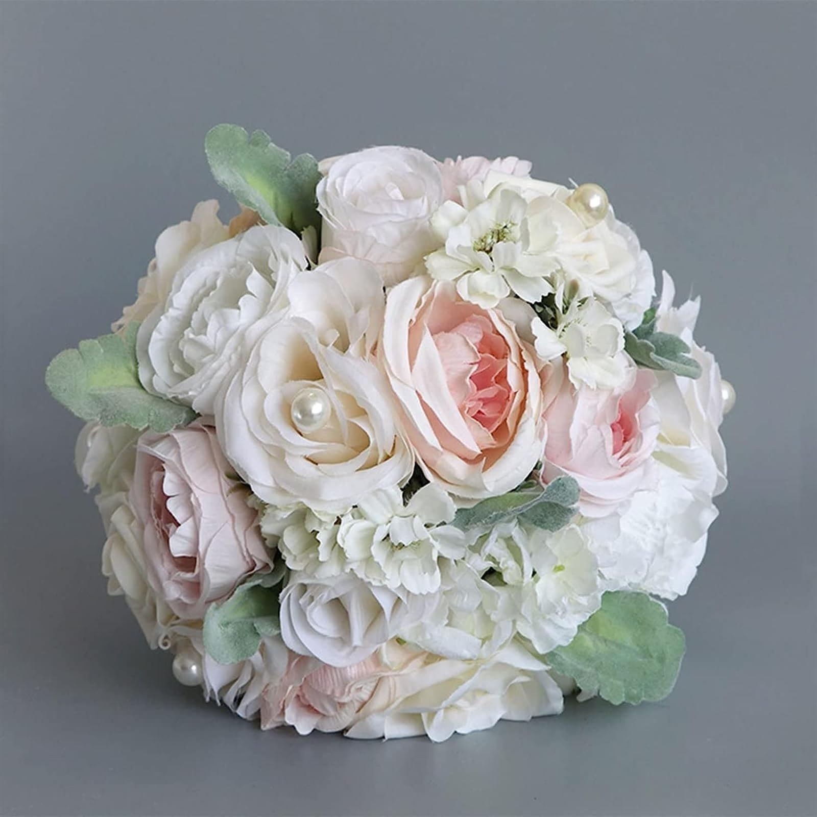 Hochzeitsstrauß for die Braut mit künstlichen Blumen, Champagner-Simulationsblumen, Dekorationszubehör for die Hochzeits- und Verlobungszeremonie, künstlicher Blumenstrauß aus Seide