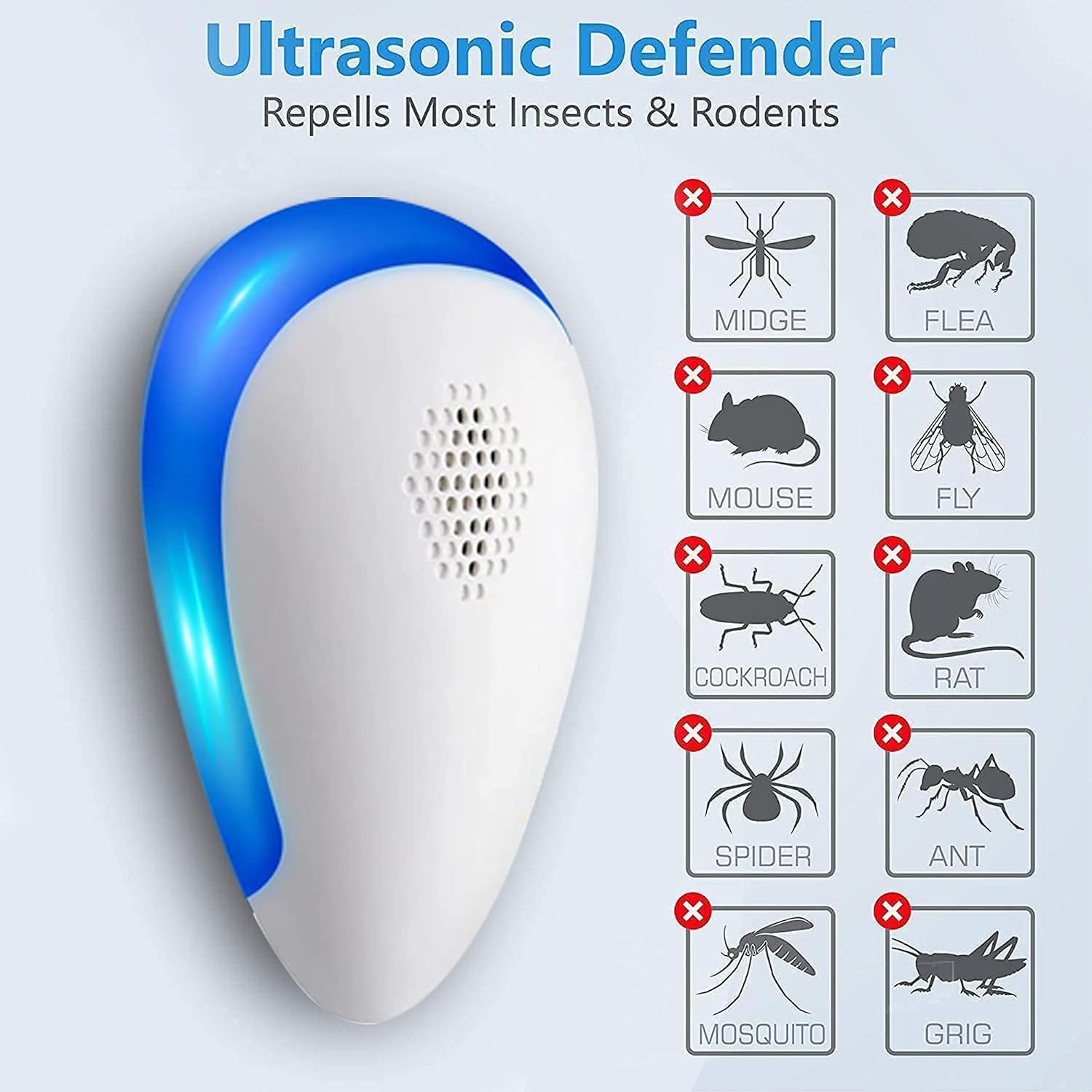2026 Upgraded Ultrasonic Pest Control Repeller Indoor,Bug Repellent for Mice, Rodents, Rats, Roaches, Ants, Spiders, Mosquitoes,Electronic Mouse Repellent Plug in for House Home Kitchen Garage,6 Pack