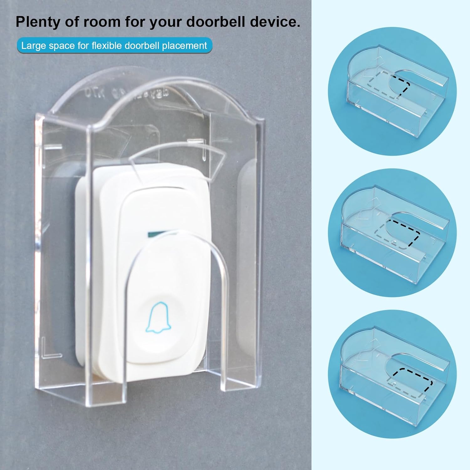 Waterproof Doorbell Push Button Cover for Outside,Doorbell Rain Cover Shield Hood - Weather Resistance,for Garage Door Opener Switch,Wireless Doorbell Chime