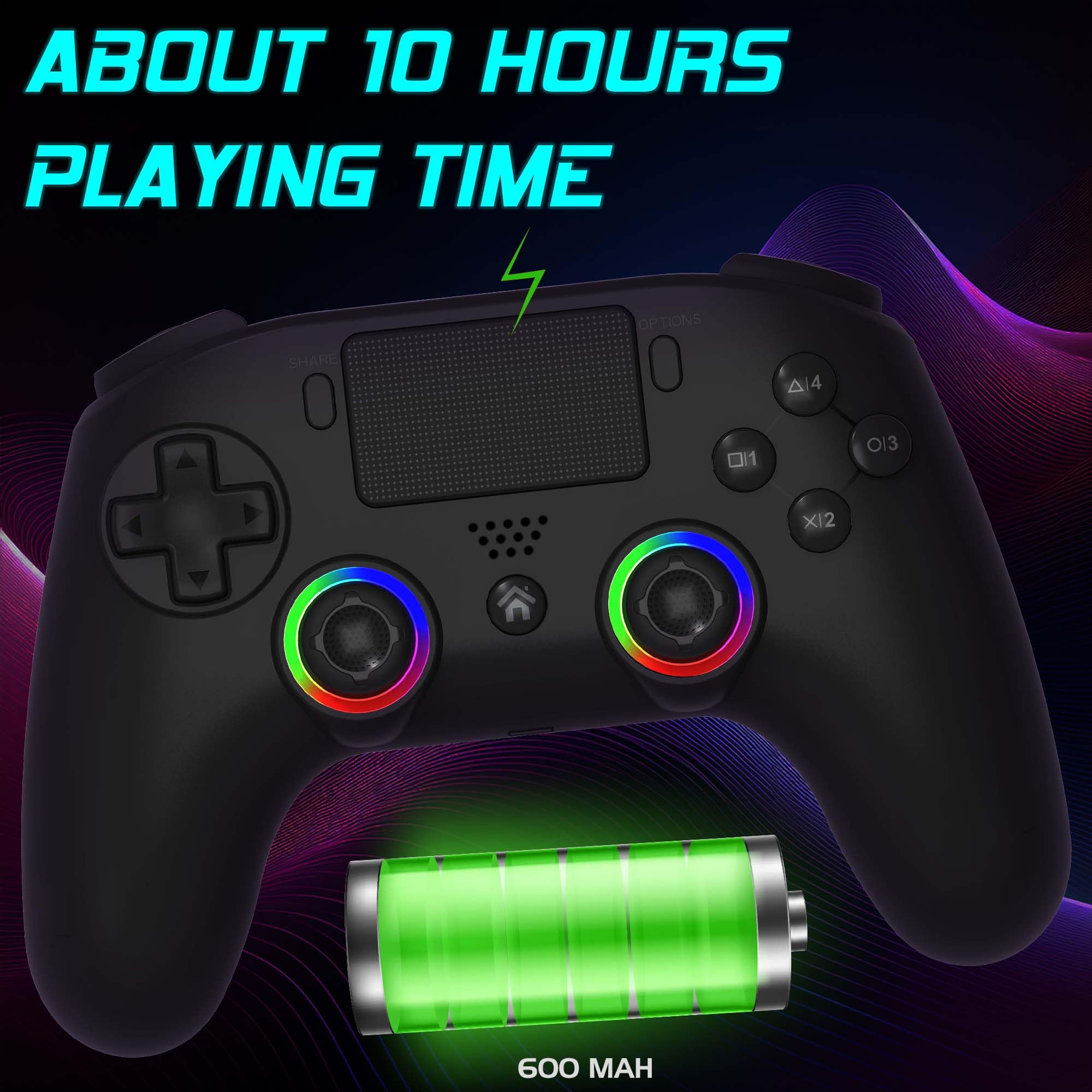 SUBSONIC Controller PS5 Wireless Paddle LED Programmabili Vibrazione Funzione Touch Nero