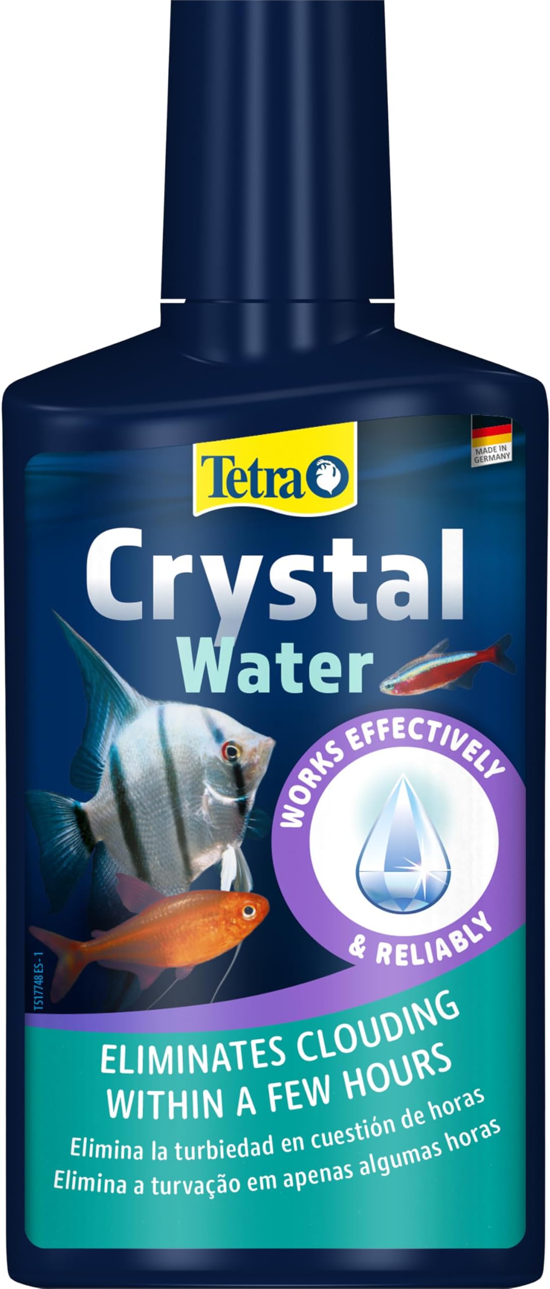 CrystalWater - eliminates clouding from aquarium for crystal clear water, 250ml