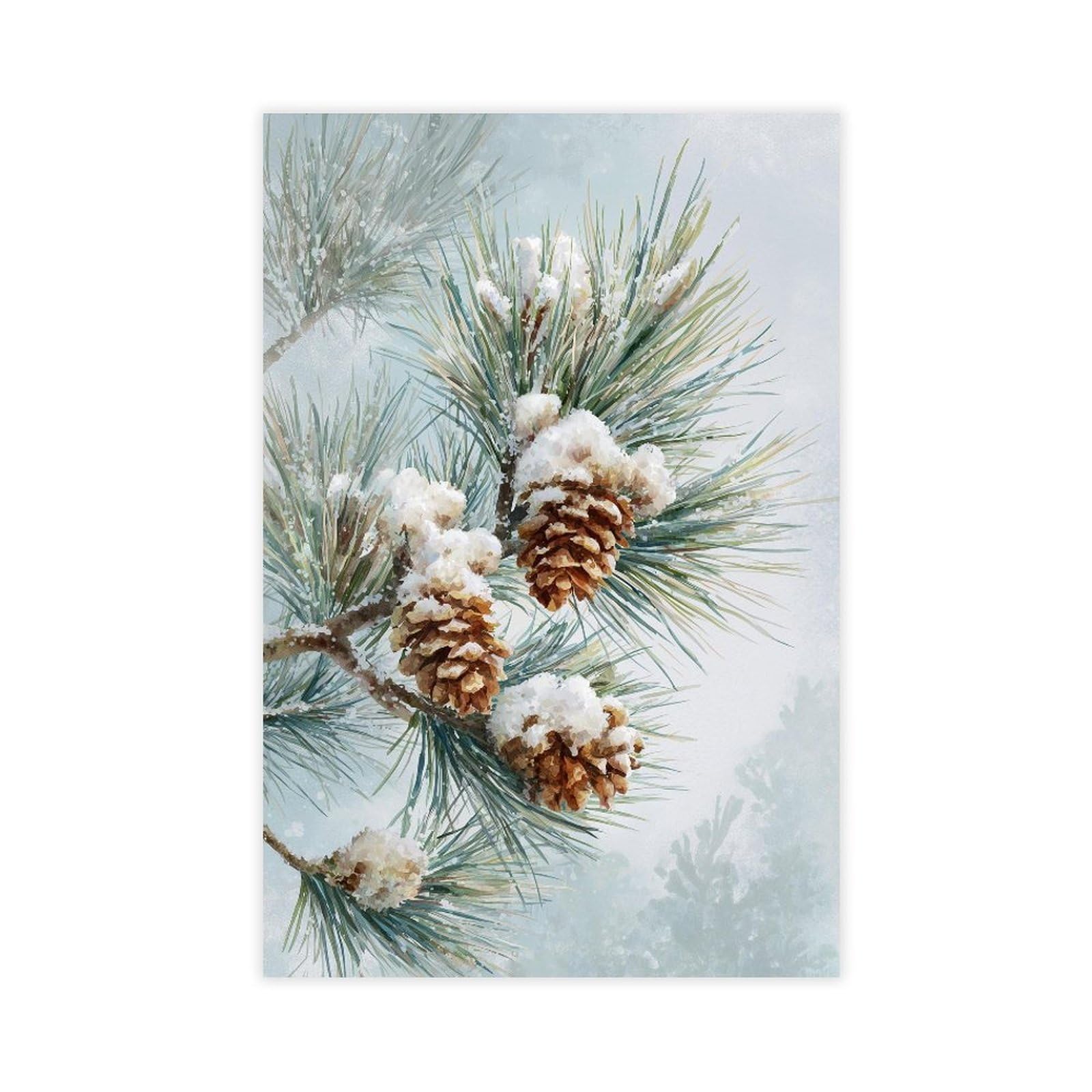 MRYCQ Snowy Pine Cone Poster Canvas Poster for Living Room Decor Gift