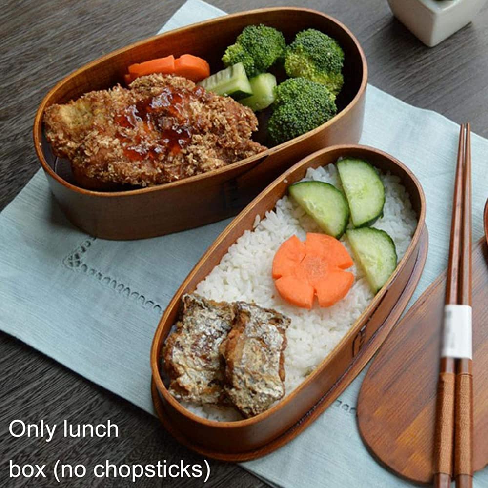 Scatole per Il Pranzo Contenitori per Il Pranzo in Legno Quadrati Naturali Tradizionali Vintage Contenitori per Bento in Legno per Adulti da Uomo da Donna con Cinghie