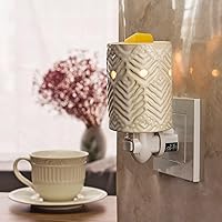Vista 4 de STAR MOON Calentador de cera de cerámica enchufable para cera perfumada, difusor de aceite de fragancia, enchufe de fusión de velas en pared