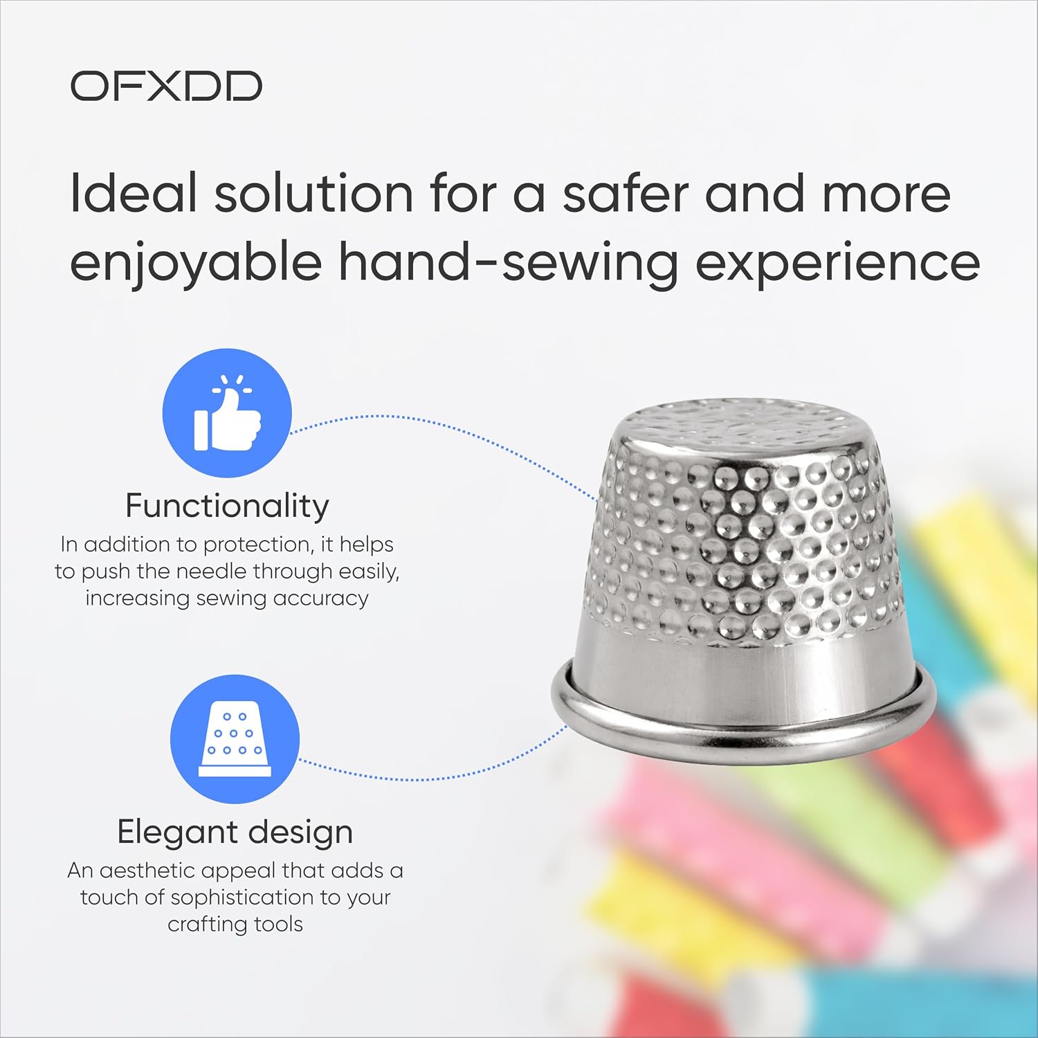Metal Sewing and Quilting Thimble - Pack of 9 - Metal Fingertip Protector - Tailoring Metal Tool Thimble