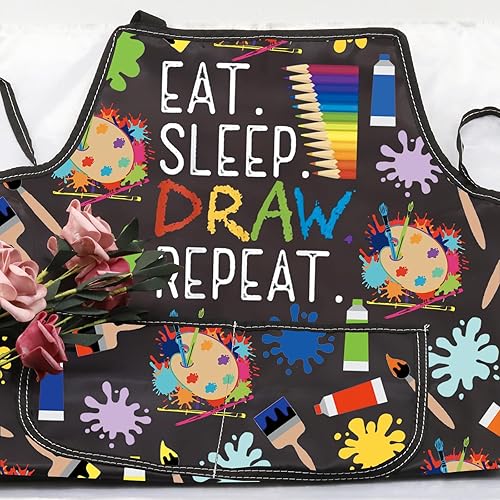 Miniatura 7 de VAMSII Pintor Artista Regalos Delantal de Dibujo para Artistas con Bolsillos Regalos para Profesores de Arte Pintura Regalo de Clase de Pintura