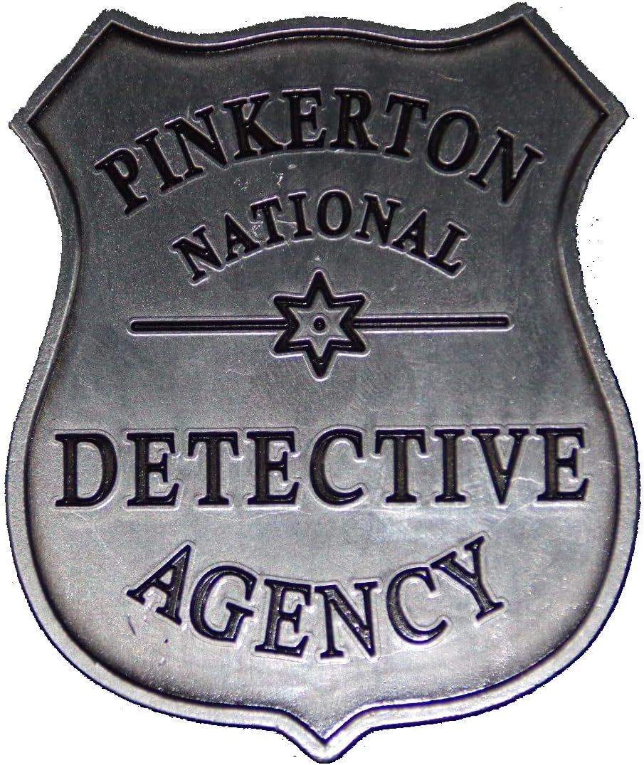 Old West Badges Pinkerton Detective Badge Metal Costume Prop Silver Color