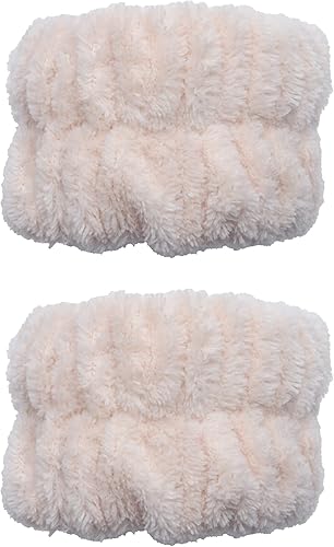 Sowaka 2 muñequeras de microfibra suave para spa de muñeca, bandas elásticas para el sudor para mujeres y niñas, maquillaje absorbente para evitar