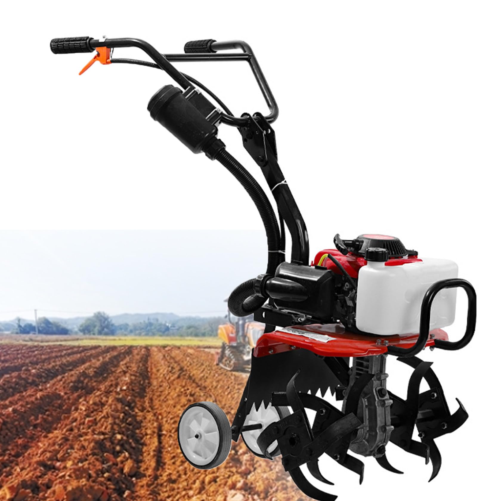 Motobineuse Thermique 55 Cm³, Outil De Jardinage Portatif, Labour Jusqu'à 400 Mm De Largeur Et 200 Mm De Profondeur, Pour Labourer, Labourer, Sillonner Et DéSherber