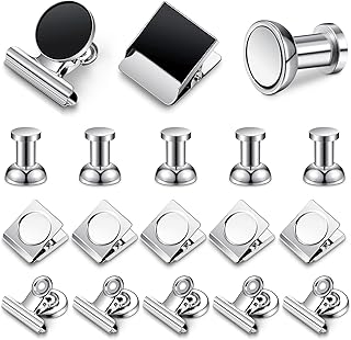 18 Pack Magnets Fridge Whiteboard Wall No Scratch Refrigerator Clips Metal Magnetic Push Pin Fridge Magnet Clips Practical...