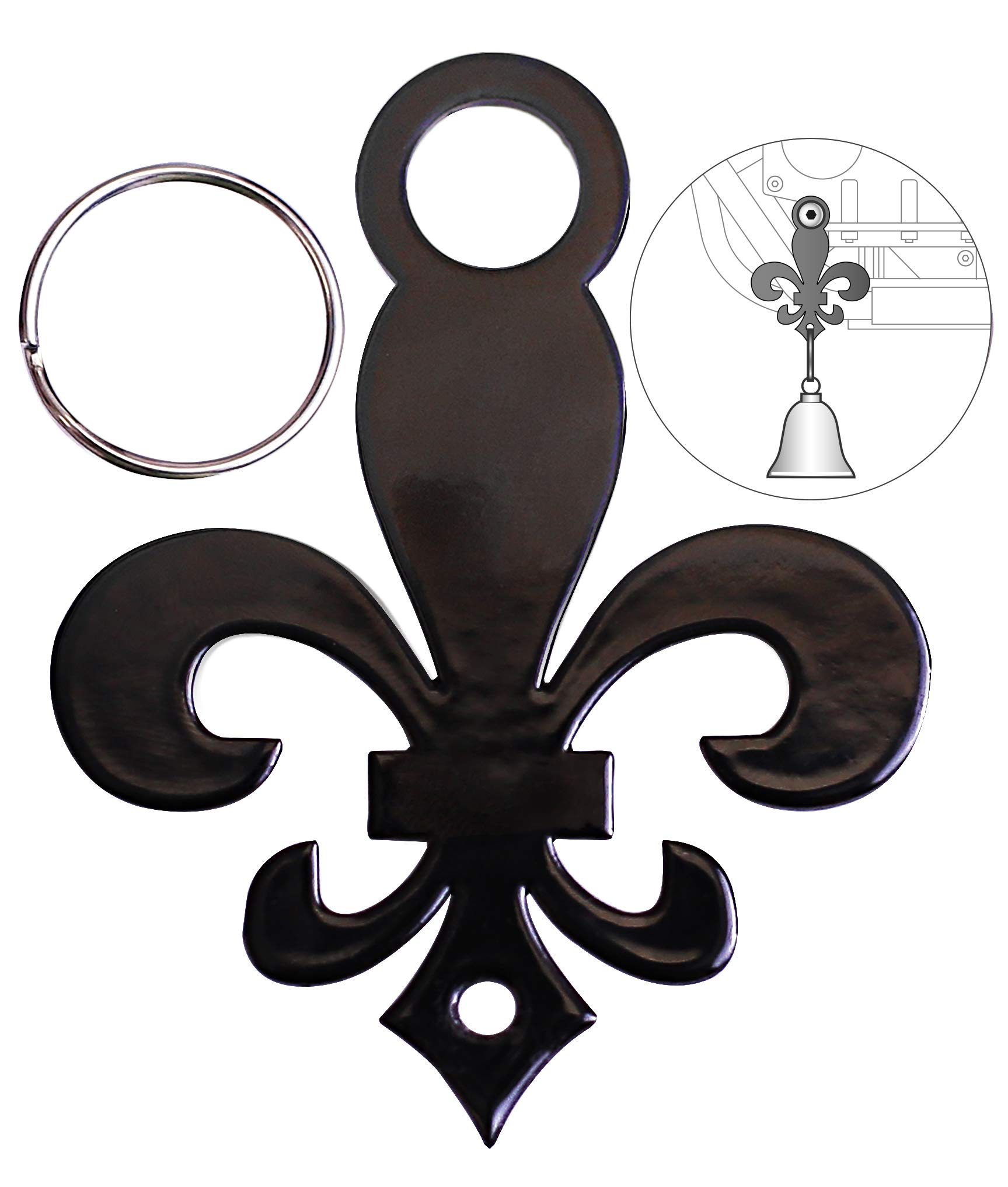 Sparkle Rider Motorcycle Bell Hanger Mount Fleur-de-lis Accessory Bracket to Attach Gremlin, Guardian, Harley Ride Bells