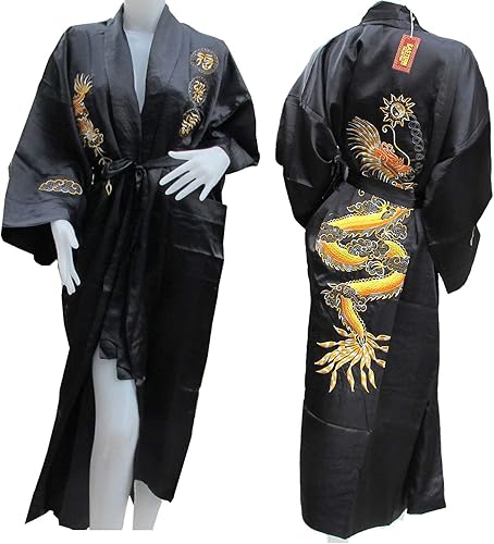 Miniatura 2 de Auténtico kimono de dragón tailandés reversible