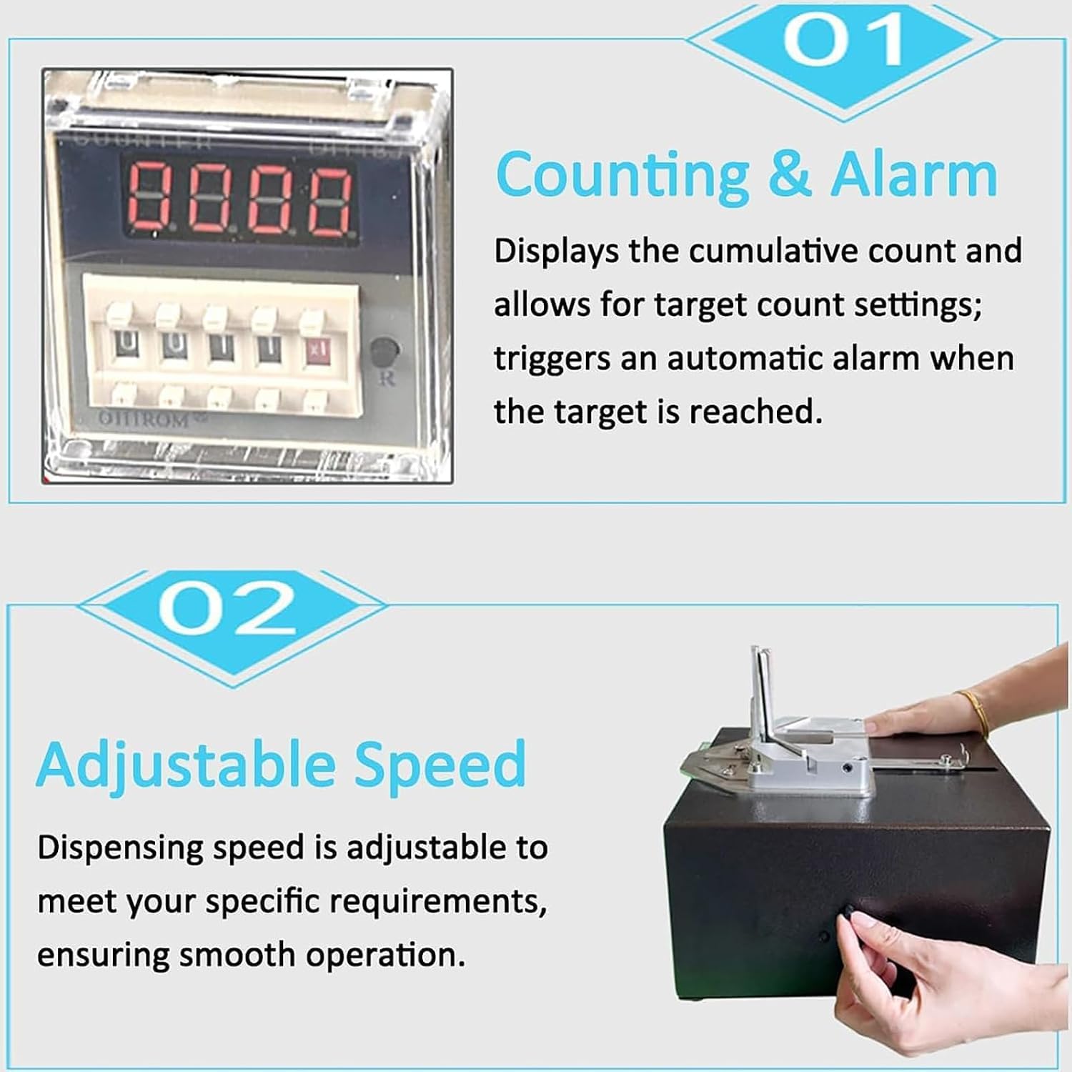 Separator magnetyczny, pneumatyczny, 100-220 V, alarm z regulacją prędkości