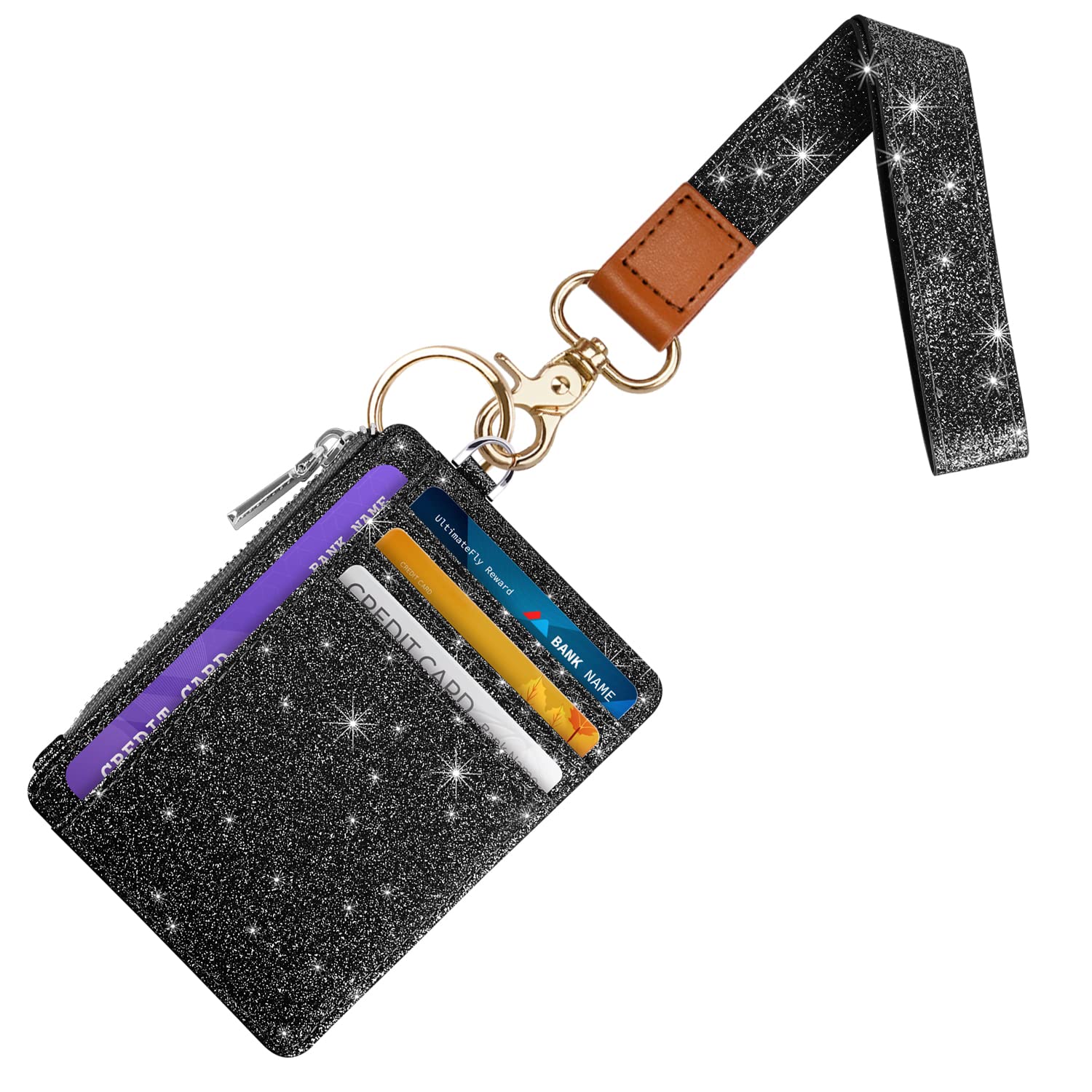 Amazon.com : WAVEYU Glitter Lanyard Wallet for Women Men