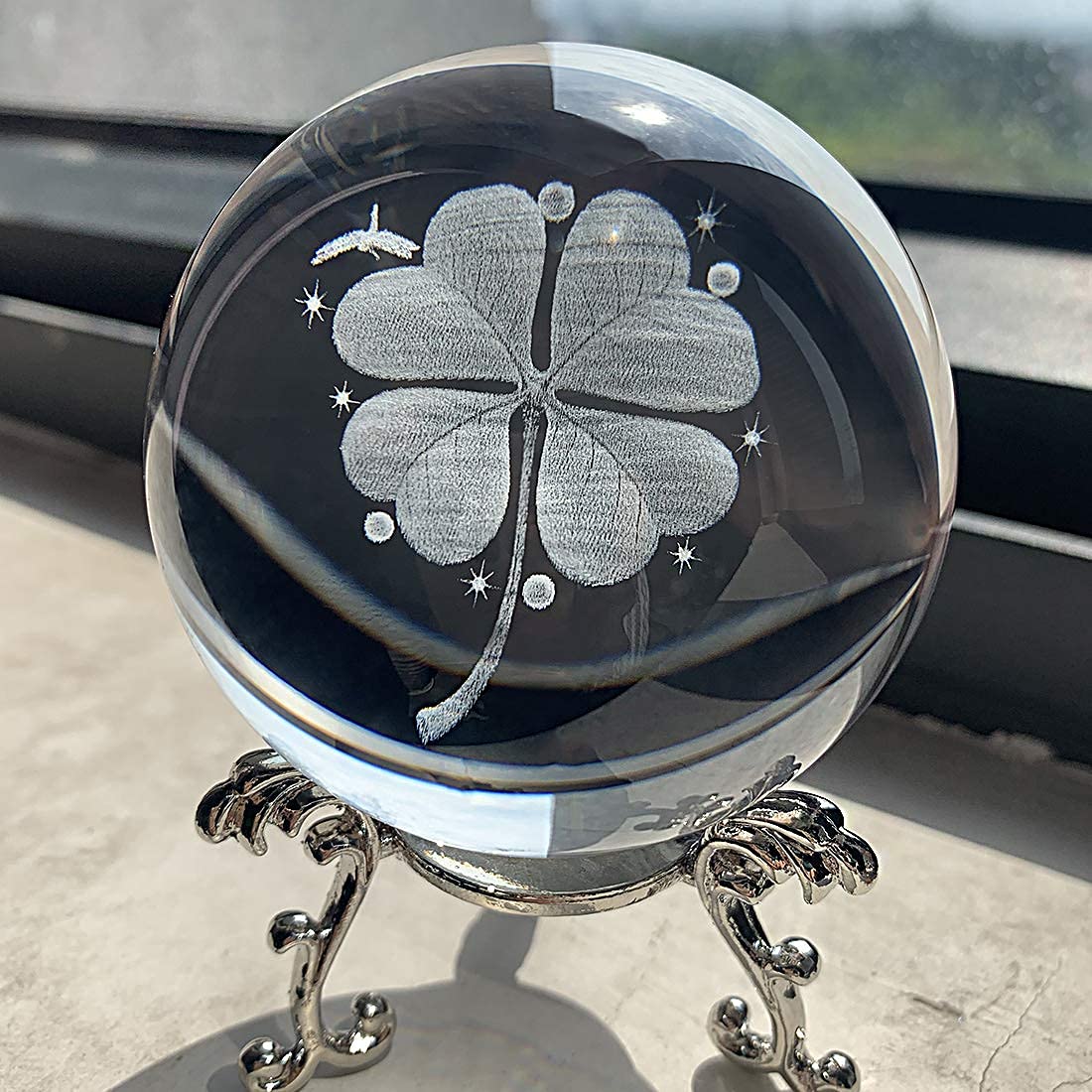 Glen Patrick クリスタル　ボール型 Amazon.co.jp: HDCRYSTALGIFTS クリスタル 2.4インチ (60mm) 四つ葉の