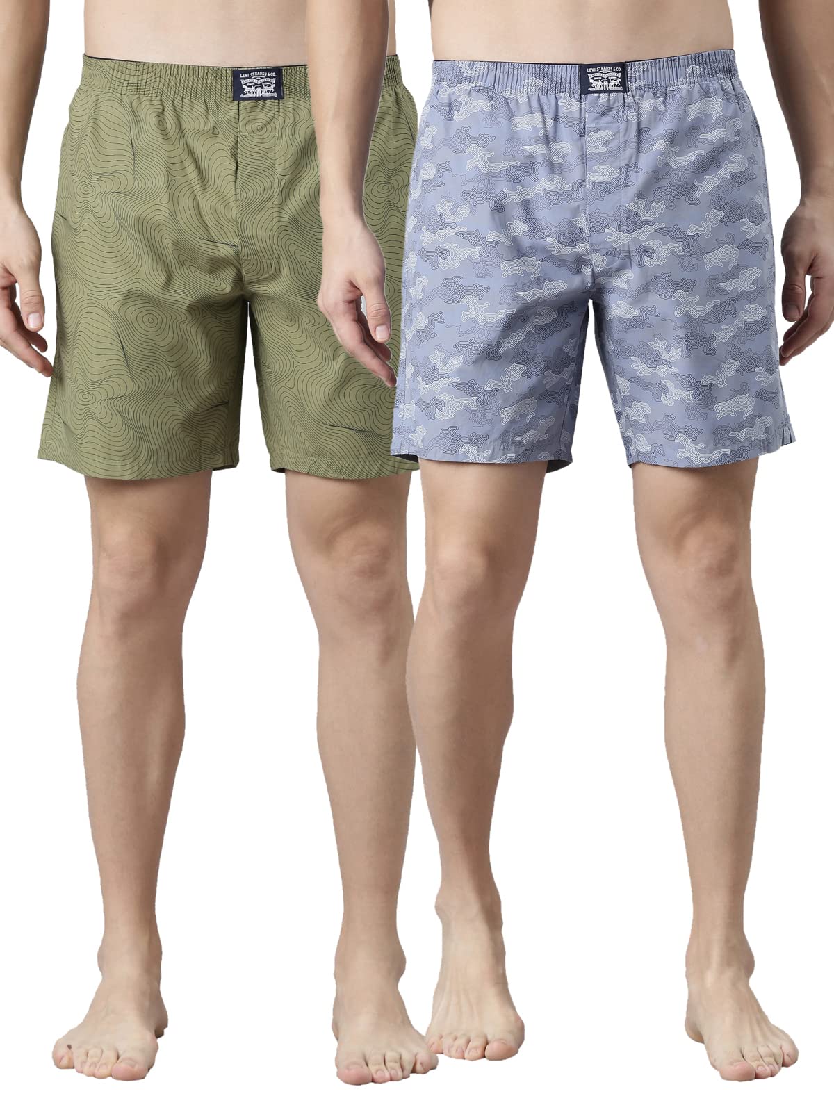 levi's 023 Men's Premium Soft Cotton Woven Printed Boxer Shorts - Mid Rise, Inner Elastic Waistband with Side Pocket (Pack of 2)-picture-23