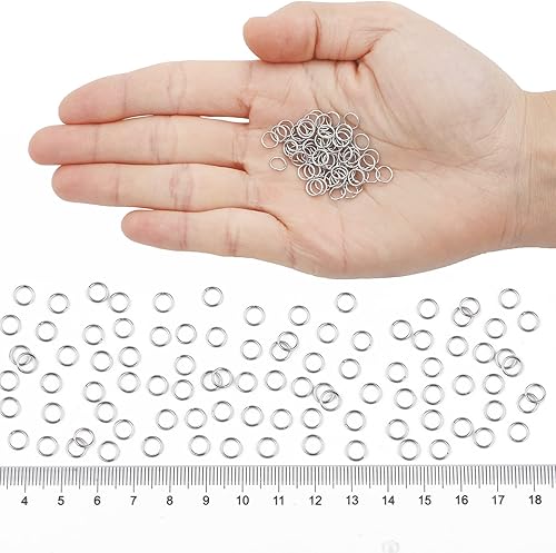 Miniatura 4 de 1000 anillos de salto de acero inoxidable 304 para suministros de fabricación de joyas, 0.197 in, calibre 21, anillos de salto abiertos de plata,