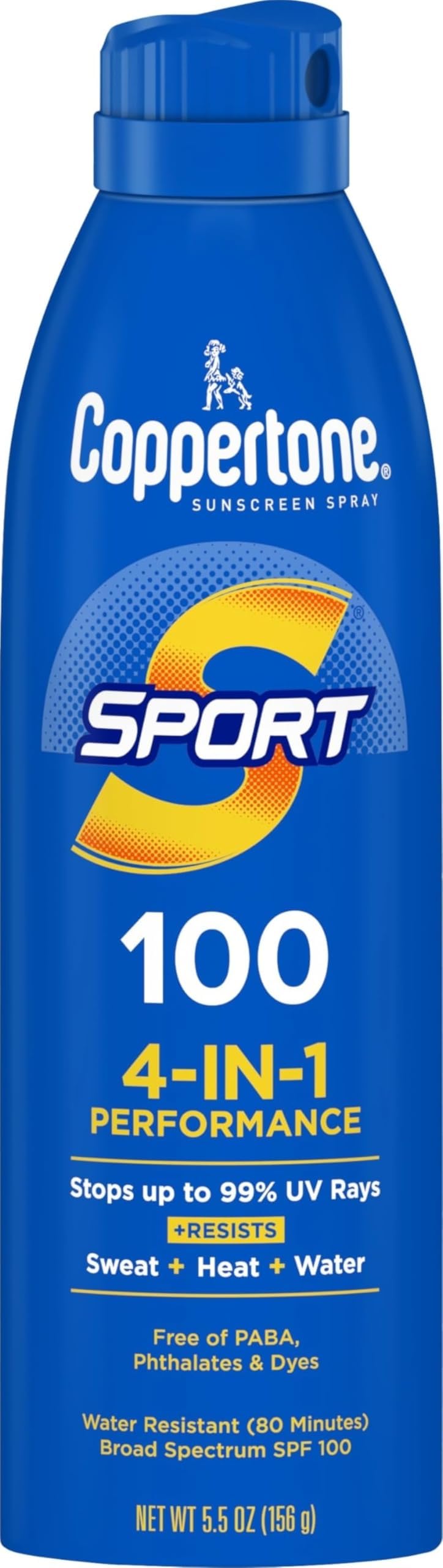Coppertone 広域スペクトルSPF 100(5.5オンス)をスプレースポーツ連写日焼け止め