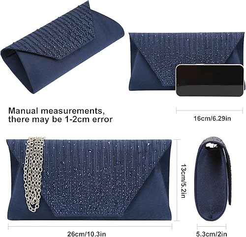 Vista 2 de Eshow Bolso de mano para mujer, bolso de noche, diseño de lentejuelas con cuentas vintage, bolsa de diamantes de imitación para boda, fiesta