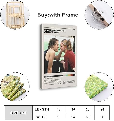 Miniatura 2 de Póster artístico de 10 Things I Hate About You de la película arte de pared pinturas para sala de estar dormitorio estilo sin marco 12 x 18 pulgadas