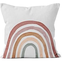 HIWX Boho Rainbow Pillow Cover - Classroom Decorative Pillowcase Throw Pillow - 18 x 18 Inch
