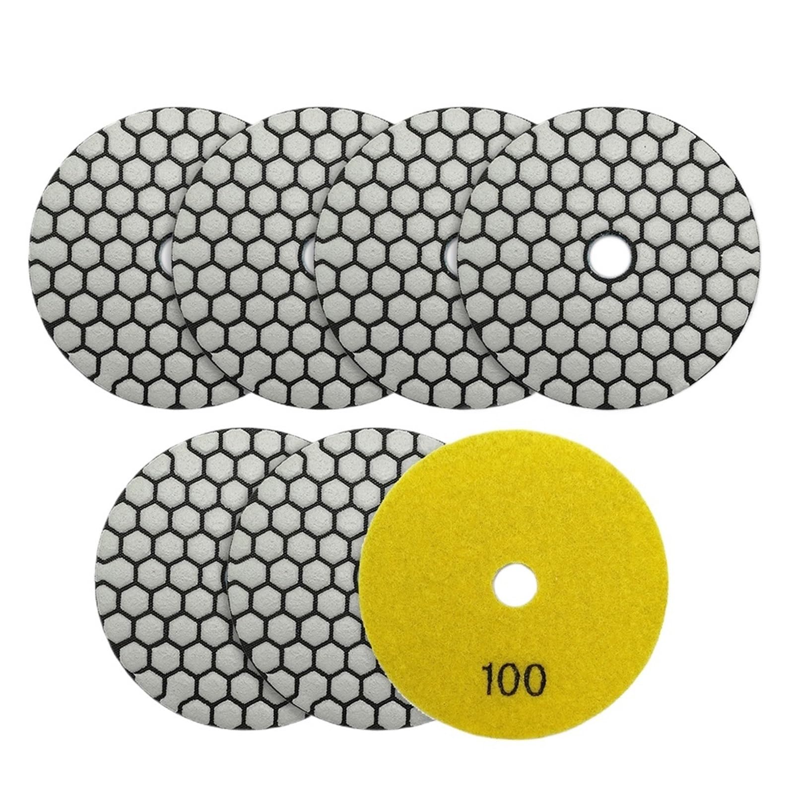 Podkładki polerskie Diamentowe podkładki polerskie na sucho 7 sztuk/zestaw Dia100mm Grit 800 do granitu marmurowego kamień ceramiczny polerka szlifierka tarcza szlifierska(Grit 100,14pcs)