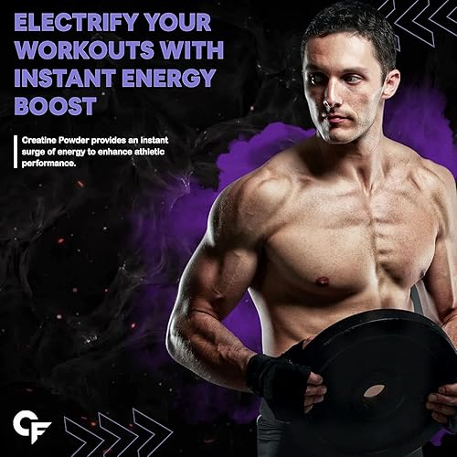 Miniatura 7 de Monohidrato de creatina micronizada en polvo  Suplemento de creatina para voluminización muscular magra, fuerza y energía, sin sabor, 33 porciones,