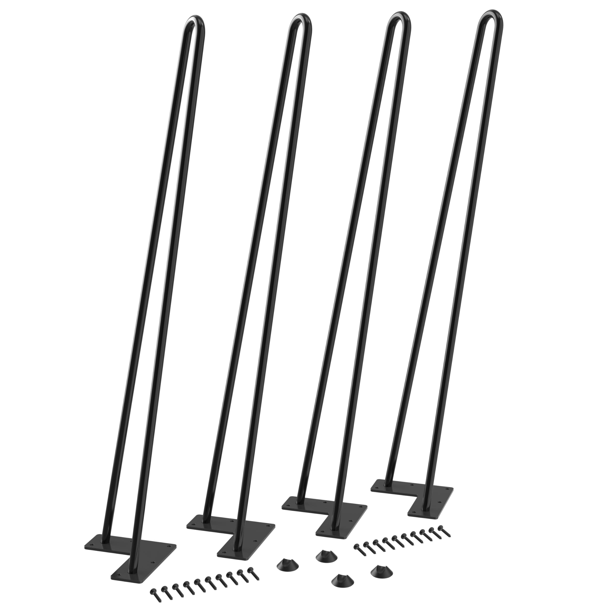 WINSOON 4PCS 71cm/28 Hairpin Table Legs Max Support 450lbs with Protector Feet Mid-Century Modern Style for Furniture Legs, Coffee Table Legs, Bench Leg, Chair Leg