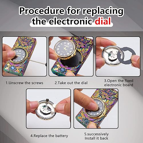 Miniatura 7 de Faro de reloj, encendedor eléctrico, encendedor de plasma de doble arco, encendedor USB recargable con pantalla de batería, encendedor fresco con