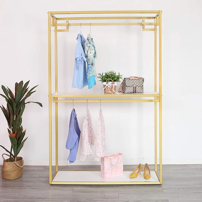 Buy Metal Clothes Display Rack Free Standing Garment Clothing Rack with