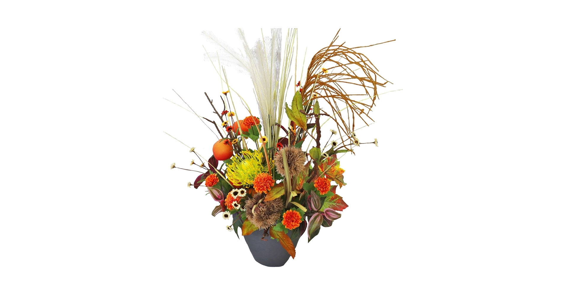 Amazon｜山久 造花 ススキや栗のジャンボなアレンジ 2308-1781