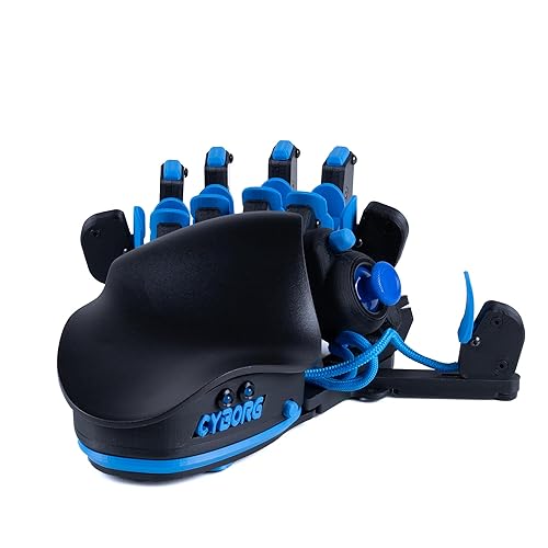 AZERON Cyborg Compact Gaming Keypad – Programmable One-Handed Gaming Keyboard for PC Gaming with Analog Thumbstick and 29 Programmable Keys – 3D Printed Keypad for Righties (Blue) - Blue