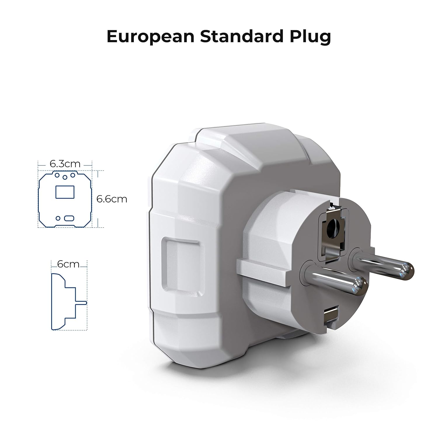 KAIWEETS HT106D European Standard Plug dimensions
