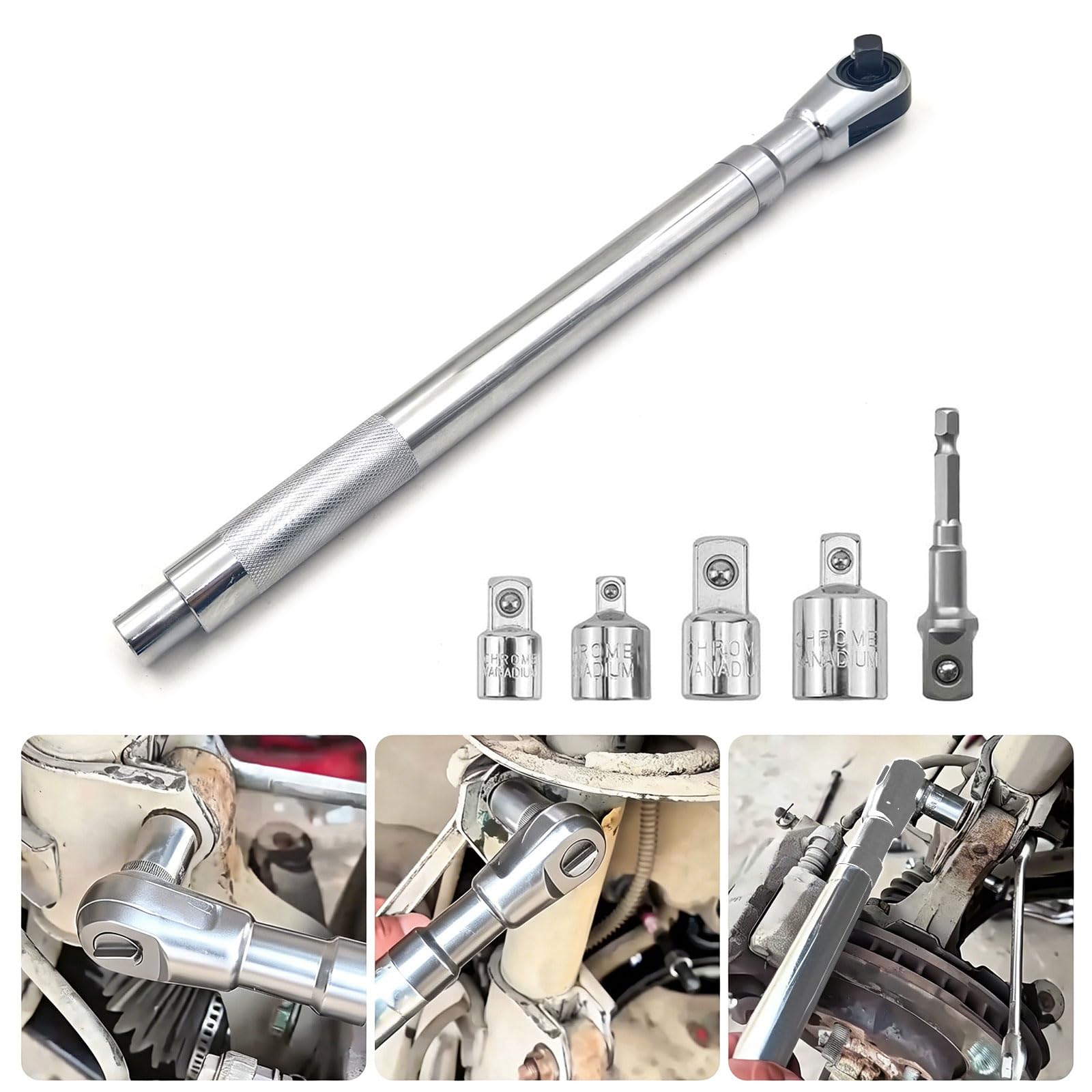 Kompaktowy klucz grzechotkowy 1/5.1 cm z mechanizmem szybkiego zwalniania, idealny do użytku samochodowego i przemysłowego, klucz długoterminowy