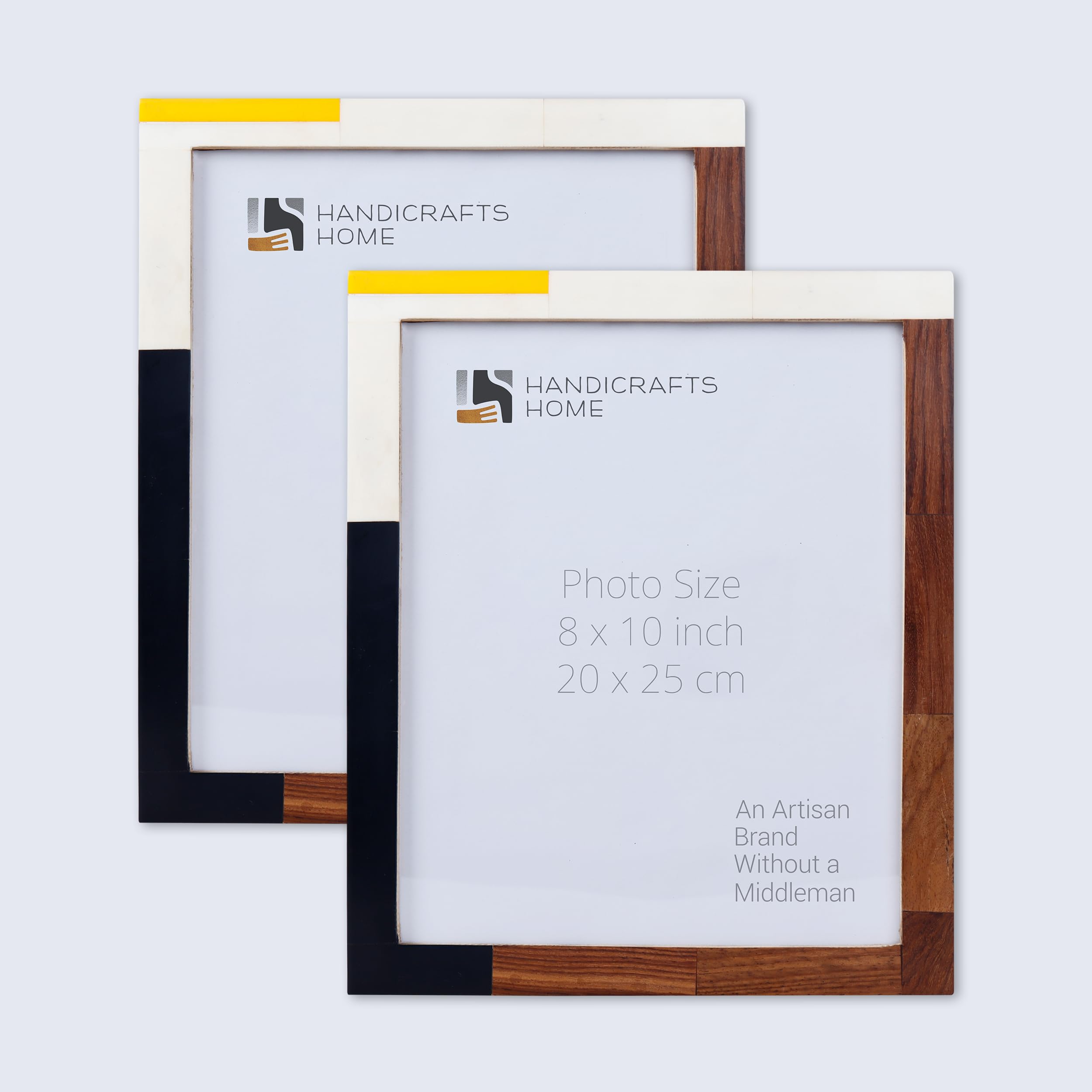 Handicrafts Home Photo Picture Frames 8x10 Mondrian Warm Oak Set of 2 Gift Pack