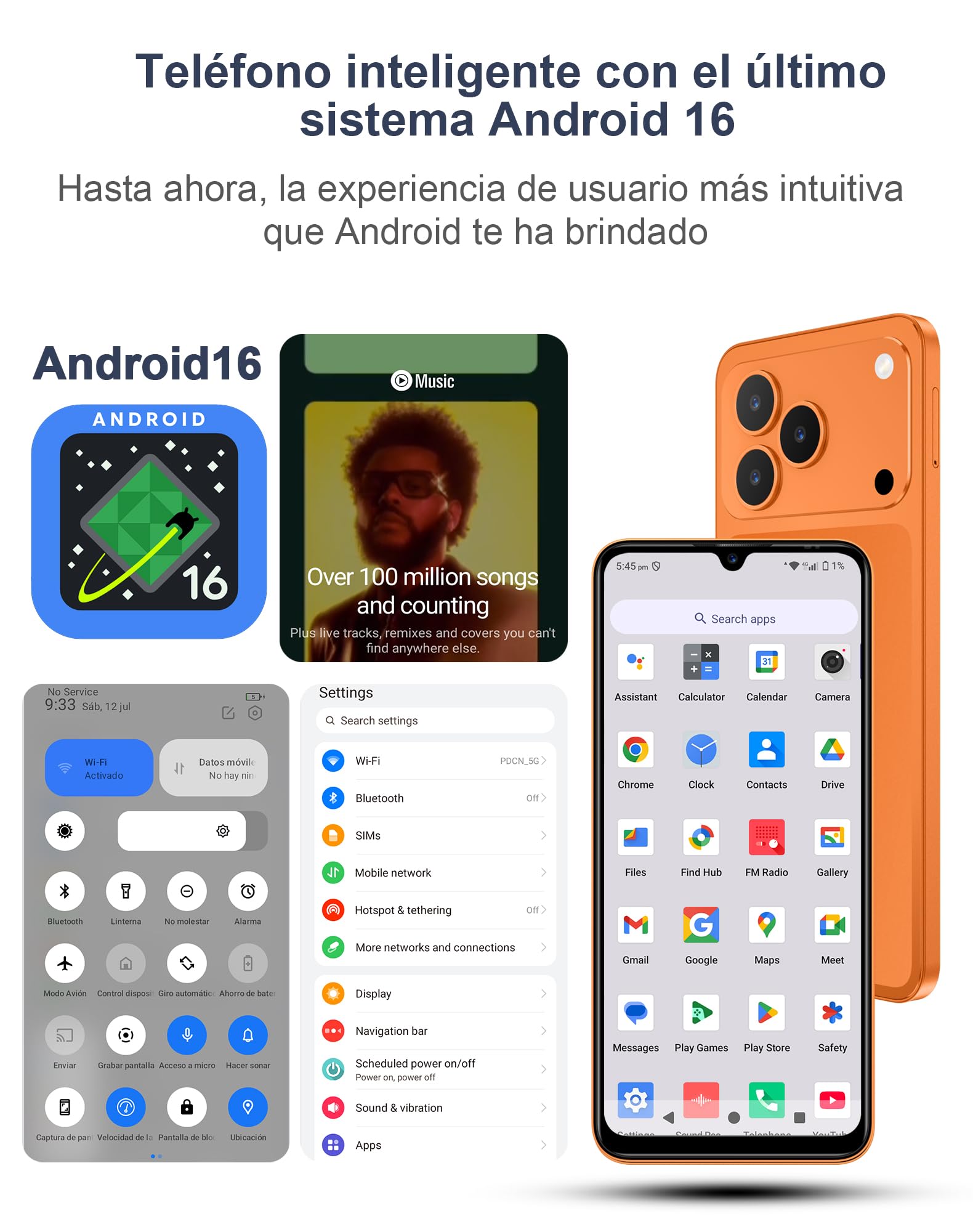 invens Note 17P Smartphone Android 16 Teléfono, Moviles Baratos 20GB+64GB/256GB Ampliable, Teléfono Móvil Libres 6,88", Telefono Octa-Core, 4G Dual SIM, 16+8MP, Face ID/OTG/GPS, Negro