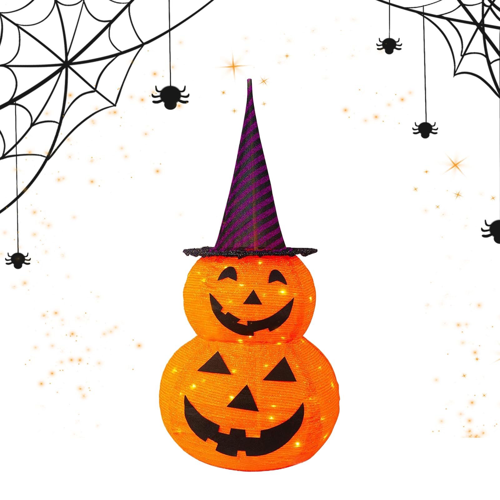 Świecąca Dynia Halloweenowa Jesienna Dekoracja Na Ganek | Dekoracyjna Lampka Świąteczna Dla Właścicieli Domów Dom Mieszkanie Salon Sypialnia Biuro Balkon Ogród Taras