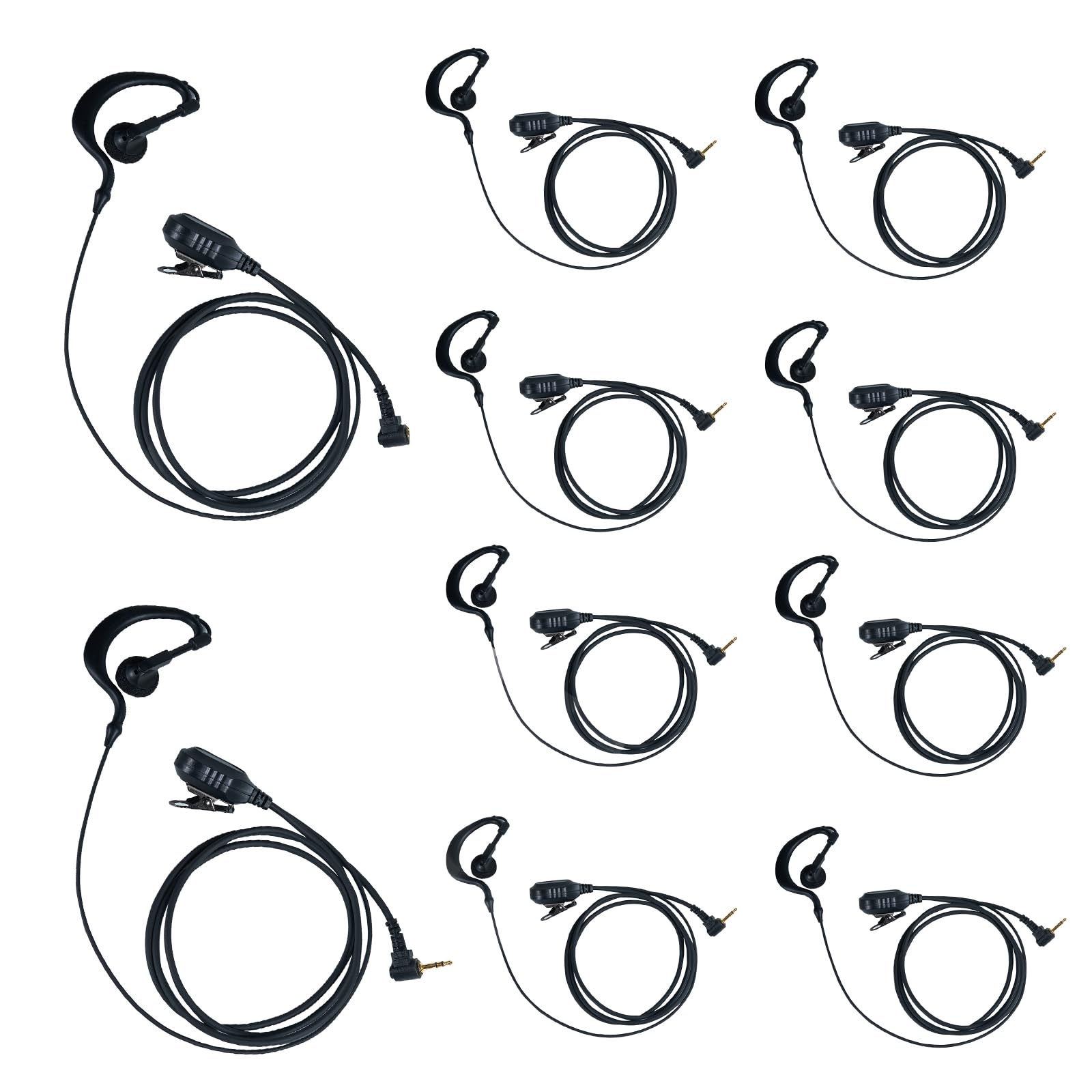 Klykon Earpiece Headset with MIC PTT 1 PIN 2.5MM for Motorola Talkabout Walkie Talkie 2 Way Radio MR350R MD200TPR MH230R MS350R MT350R MG160A MH230TPR