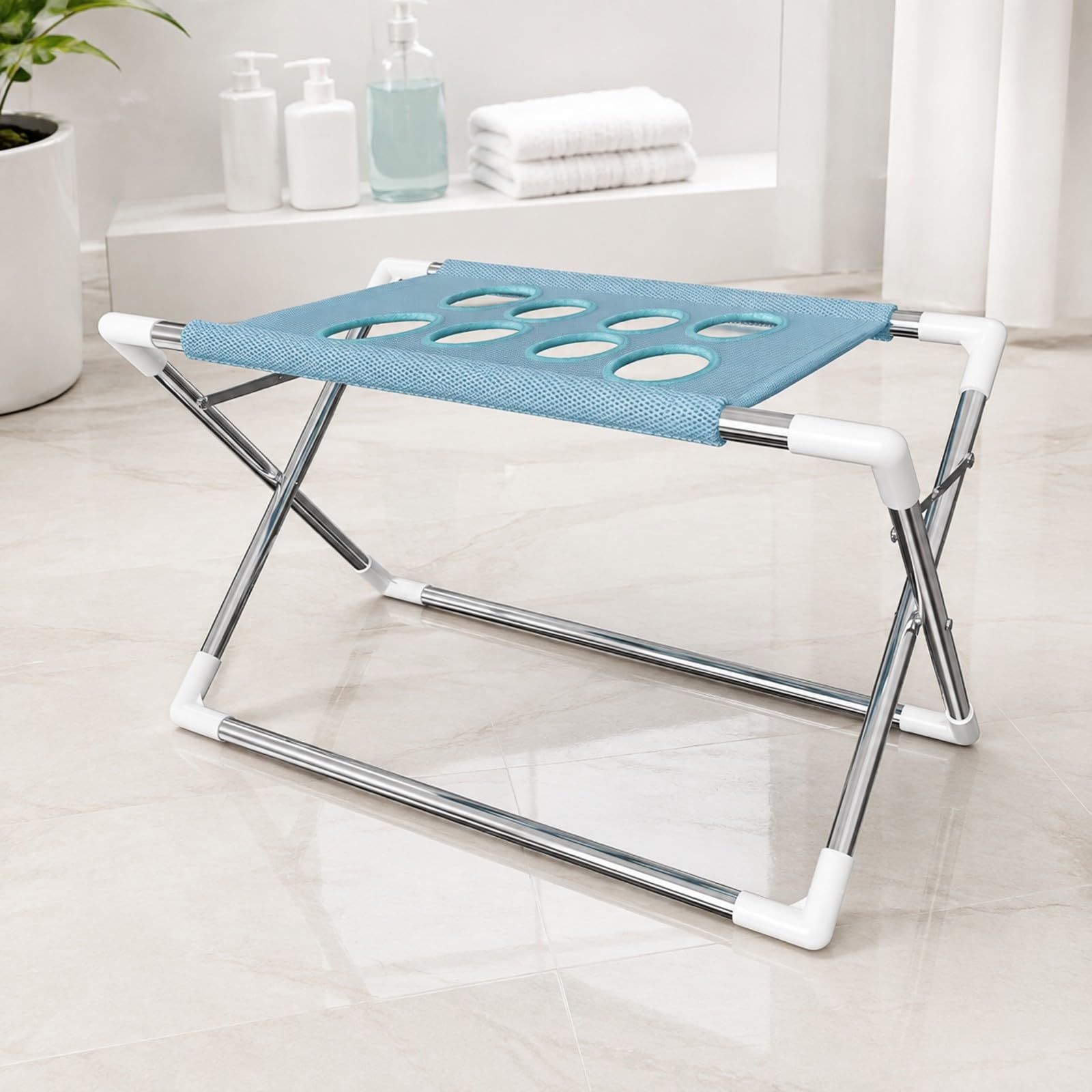 Herramienta Aseo para Mascotas Compacto Plegable en X con Hamaca Cómodo para Peluquería s y Casera, Gris