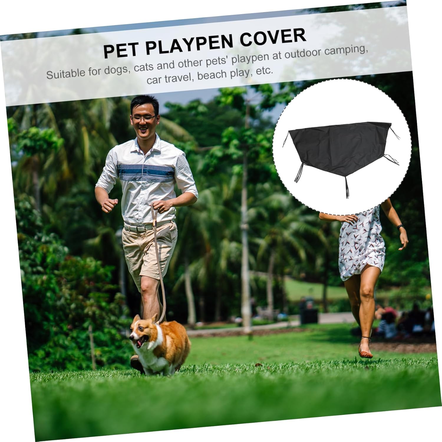 COLLBATH 2pcs Heavy Duty Oxford Dog Crate Cover Sunshade for Outdoor and Indoor Dog Playpen Provides Comfort and Security for Your Pet Material