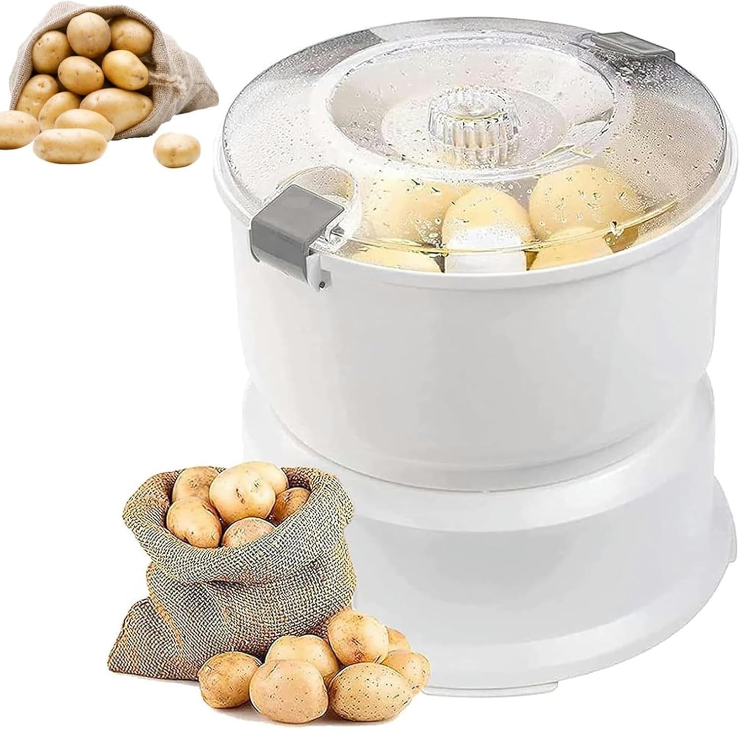 Electric Potato Peeler, Multifunctional One-Button Peeling Machine for Kitchen and Commercial Use, Efficient Potato Rumbler Peeler for Quick and Easy Food Prep