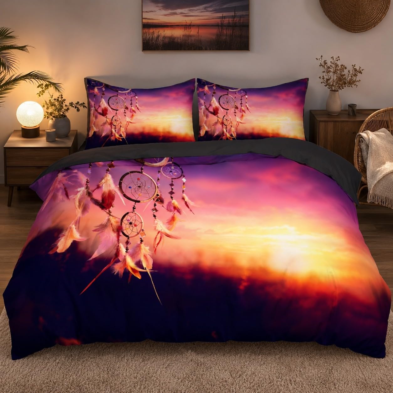 TMMDH Wind Chime Dreamcatcher Bedding Double Bed Set for Dorm