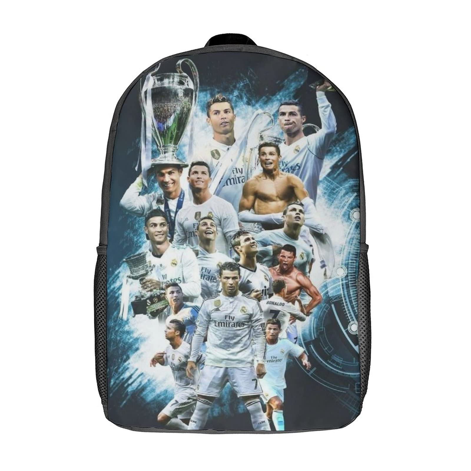 GENBAK Mochilas Para Niñas Mochila Escolar Para Niños Ronaldo Mochila Escolar Jugador de fútbol Mochila Escolar Para Estudiantes De Primaria Y Secundaria Para Niños 17pulgada